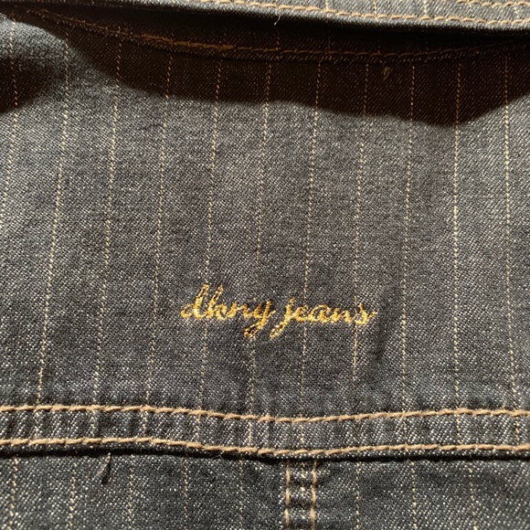 DKNY Jeans Jean Jacket with Gold Stripe Threading - Picture 4 of 4